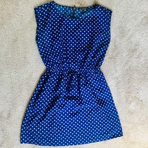 Royal Blue Dress with Mint and Lavender Polka Dots